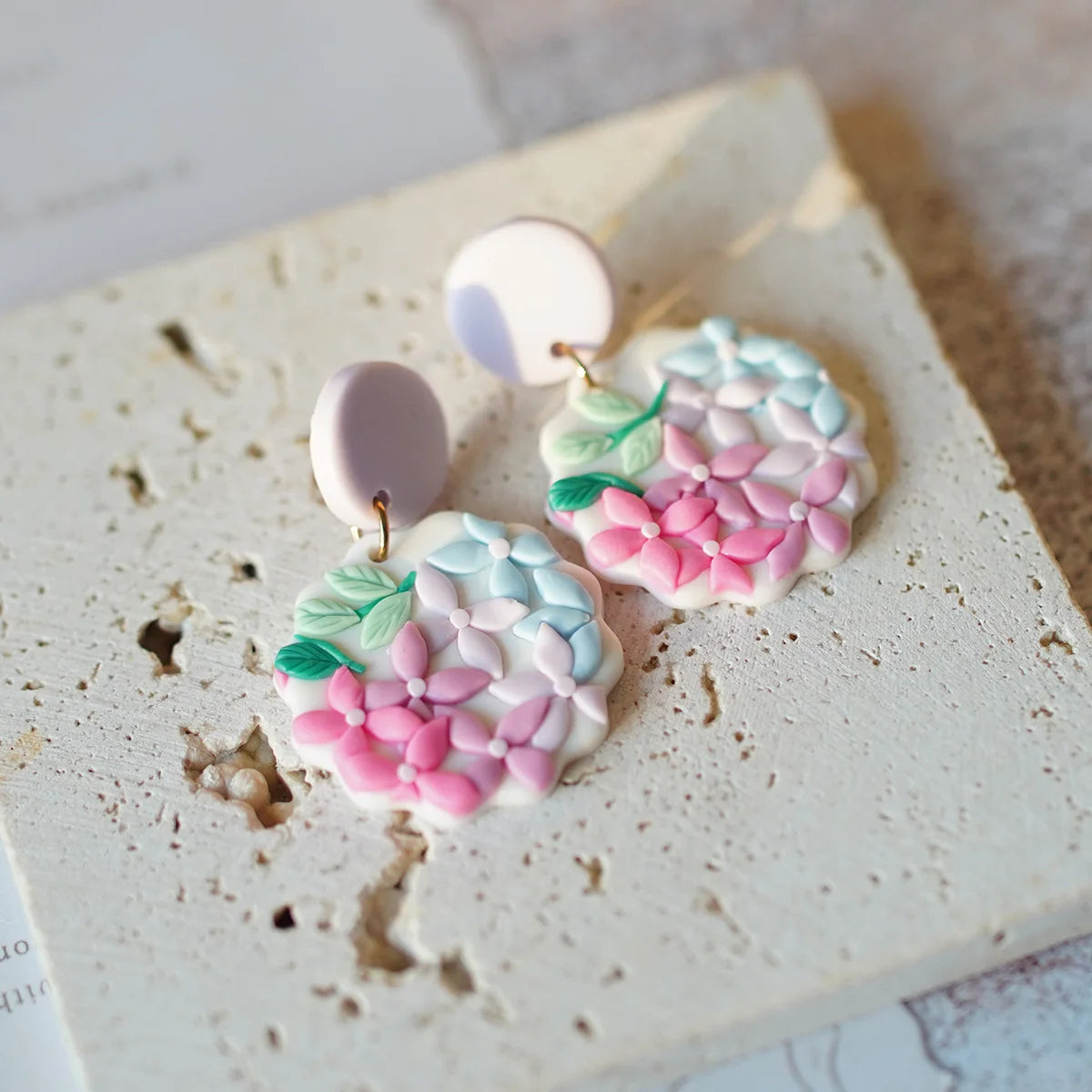 Whimsical Floral Dangle Earrings Sets In Polymer Clay For Women Beachwear 💐✨