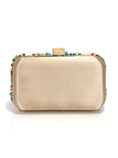 Emerald Green Beaded Embroidery Evening Clutch With Flap And Chain 🎀✨