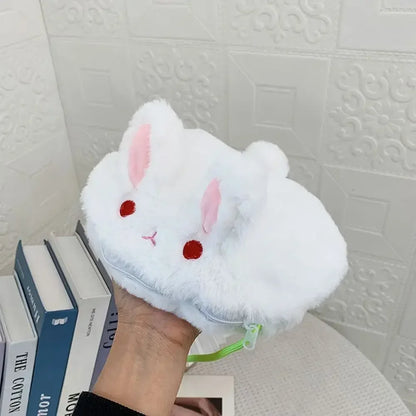 Kawaii Plush Rabbit Crossbody Bag 🐰✨ Cute & Cozy Messenger Purse for Kids!