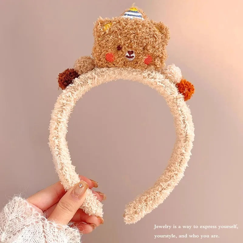 Kawaii Plush Bear Hairband 🐻✨ Fun Headband for Women & Girls | Adorable Party Accessory & Photo Prop 🎉🎀