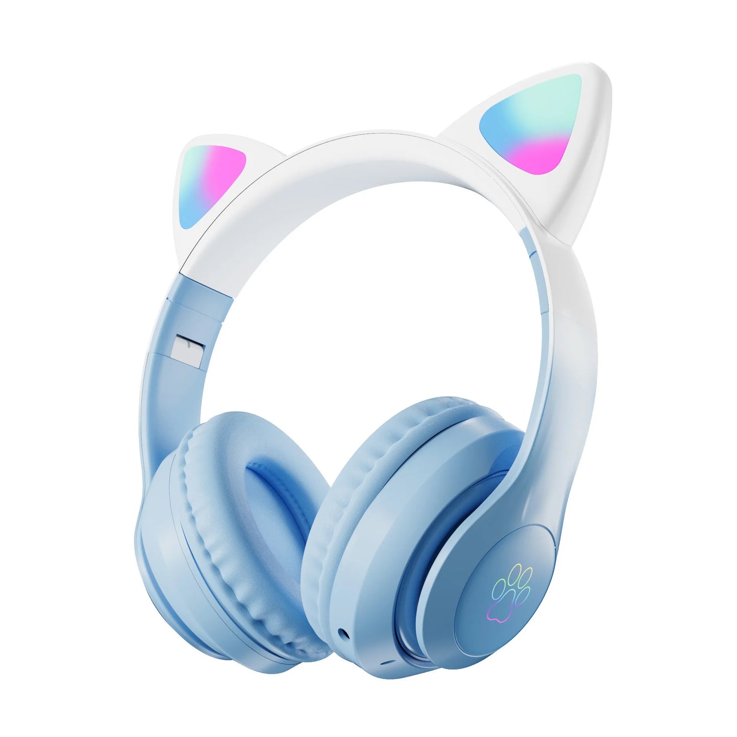 Kawaii Cat Ear Wireless Headphones 🐾🎧 RGB Lights & Microphone - Perfect Gift for Kids & Gamers! 🌟