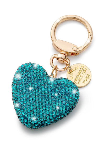 Sweet Heart Diamond Inlay Leather Rope Key Chain For Backpacks 👜💎🎀