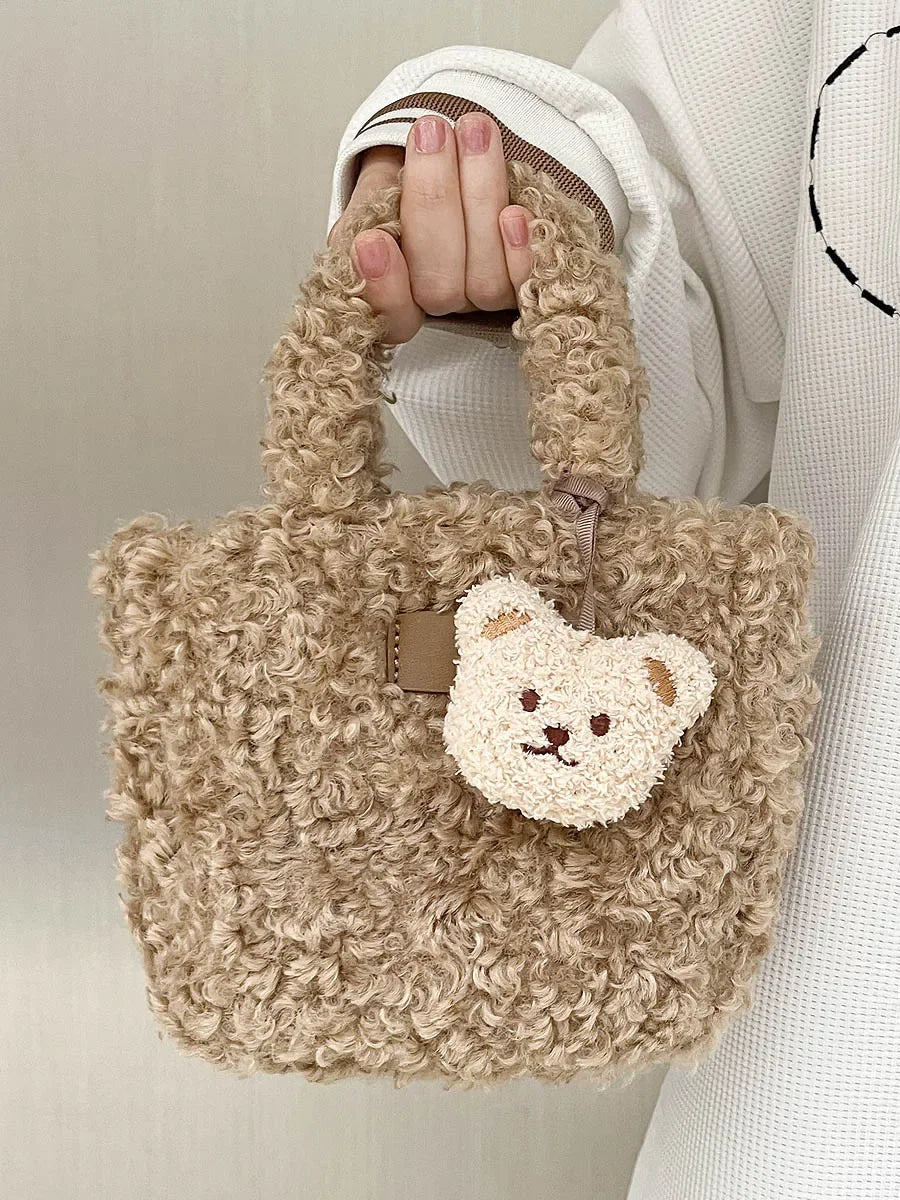 Kawaii Lamb Plush Crossbody Bag 🐑💖 | Adorable Casual Tote for Women | Cute Designer Handbag 👜✨