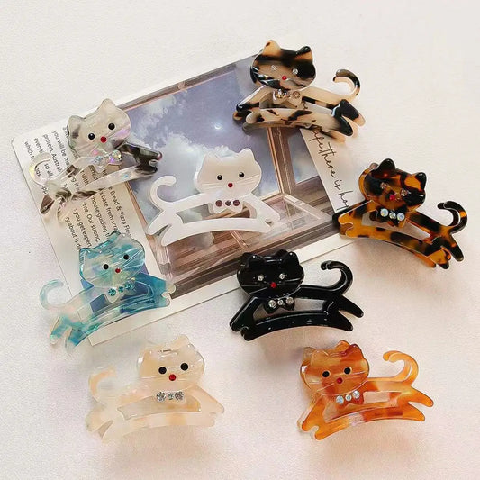 Korean Cute Cat Hair Clip for Half Ponytail Women 🐱✨ Sweet Bow Accent