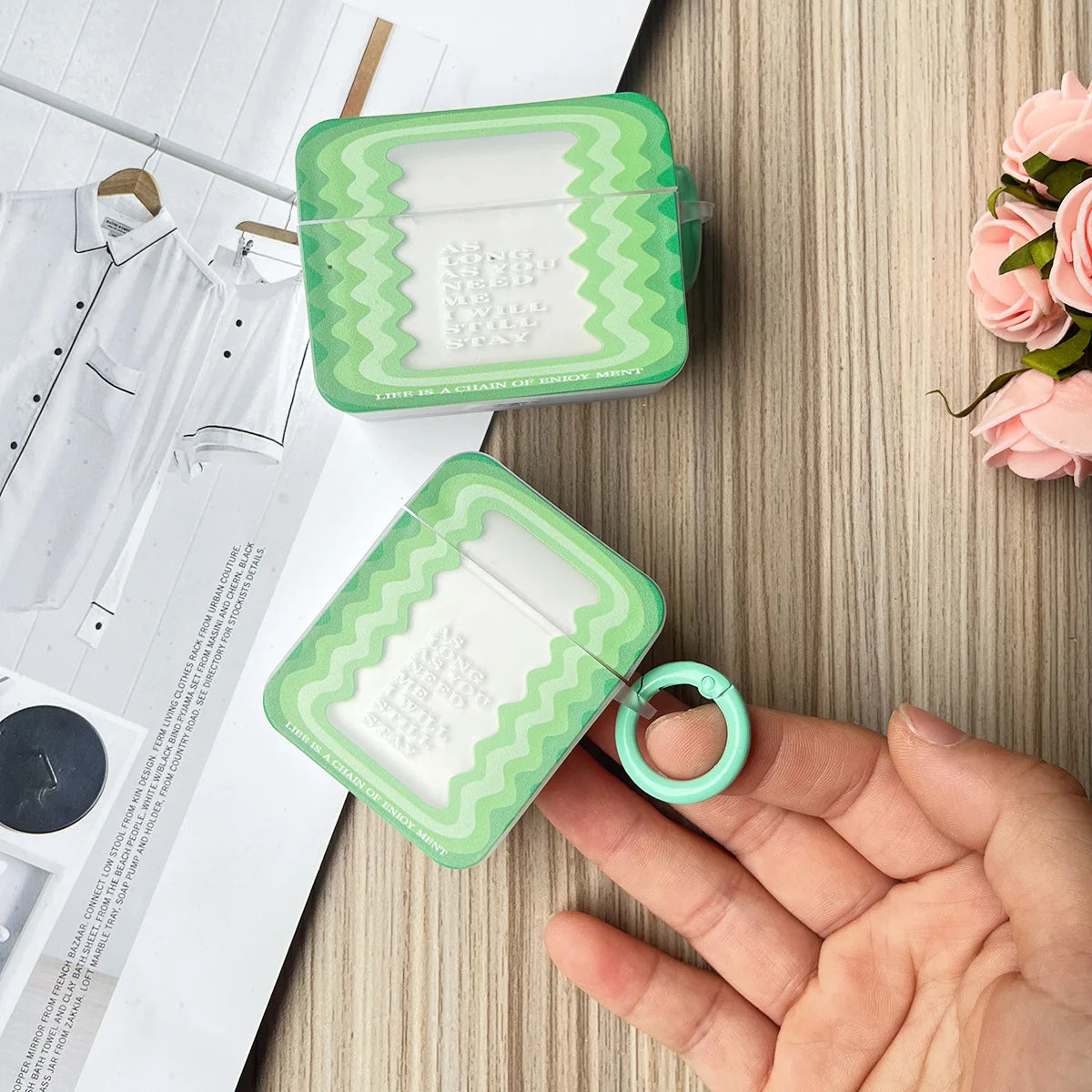 🌸 Cute Floral Silicone Case for AirPods 🌼 Stylish Earphone Cover with Keyring for Girls 🎀 - Pixie Quill