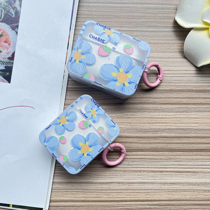 🌸 Cute Floral Silicone Case for AirPods 🌼 Stylish Earphone Cover with Keyring for Girls 🎀 - Pixie Quill