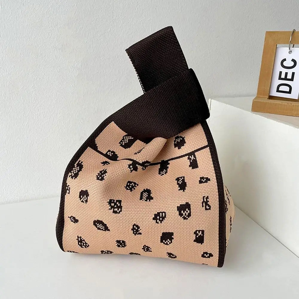 Kawaii Knitted Mini Tote Bag 👜✨ | Cute Plaid Handbag for Women | Stylish & Versatile Reusable Shopping Bag 🌈💖