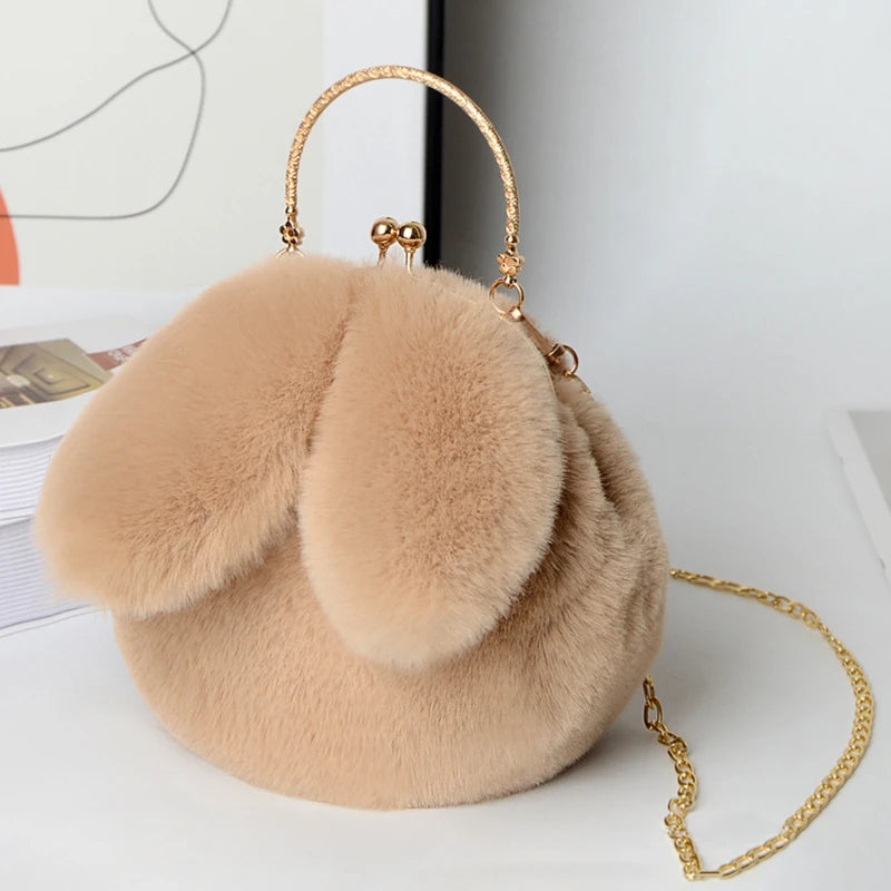 Adorable Kawaii Plush Rabbit Ear Crossbody Bag 🐰💕 - Perfect Cute Purse for Women & Girls! 👜✨