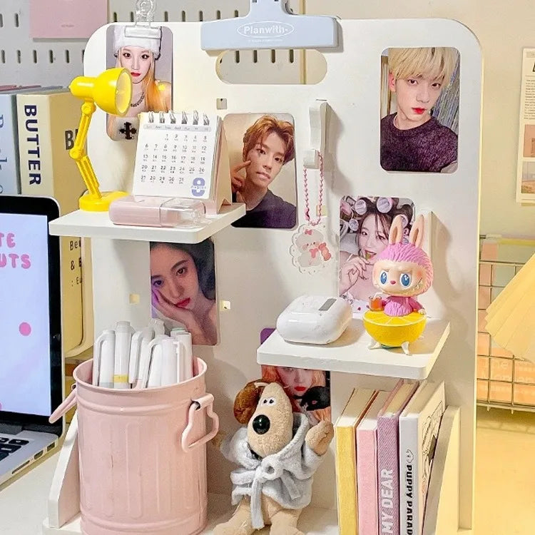 Kawaii Charm: Adorable Desktop Book & Stationery Organizer 🌸✨ - Perfect for Students & Office! 📚✏️
