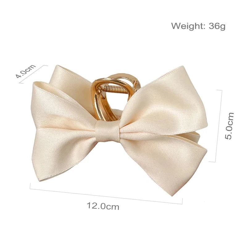 Kawaii Large Satin Bow Hair Claw 🎀✨ Adorable Hair Accessory for Trendy Girls - 12CM Fashion Statement!