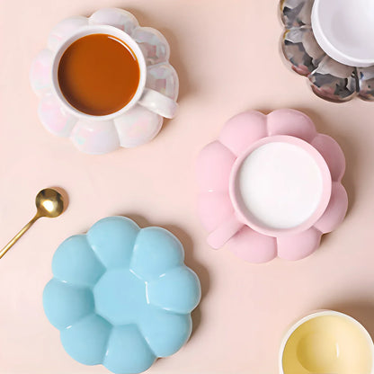 Kawaii Cloud Mug & Plate Set ☁️☕ | Adorable Ceramic Gift Box for Cozy Sips 🌈✨