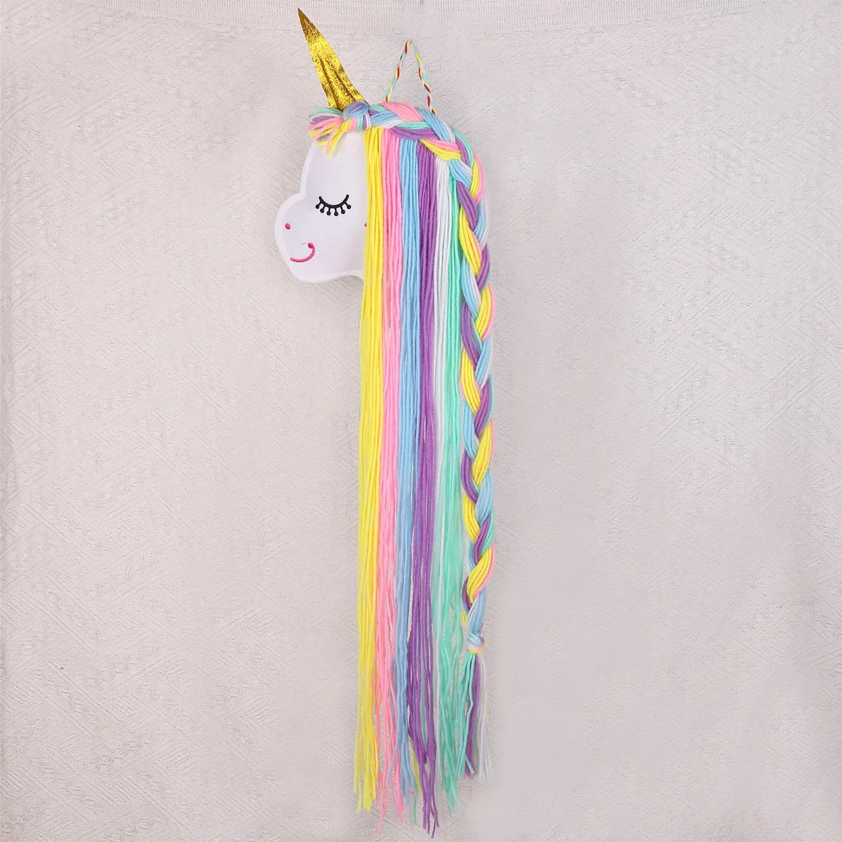 Kawaii Unicorn Hair Clip Organizer 🌈✨ Wall Hanging Storage for Girls' Room Decor 🎀 Bohemian Tassel Art