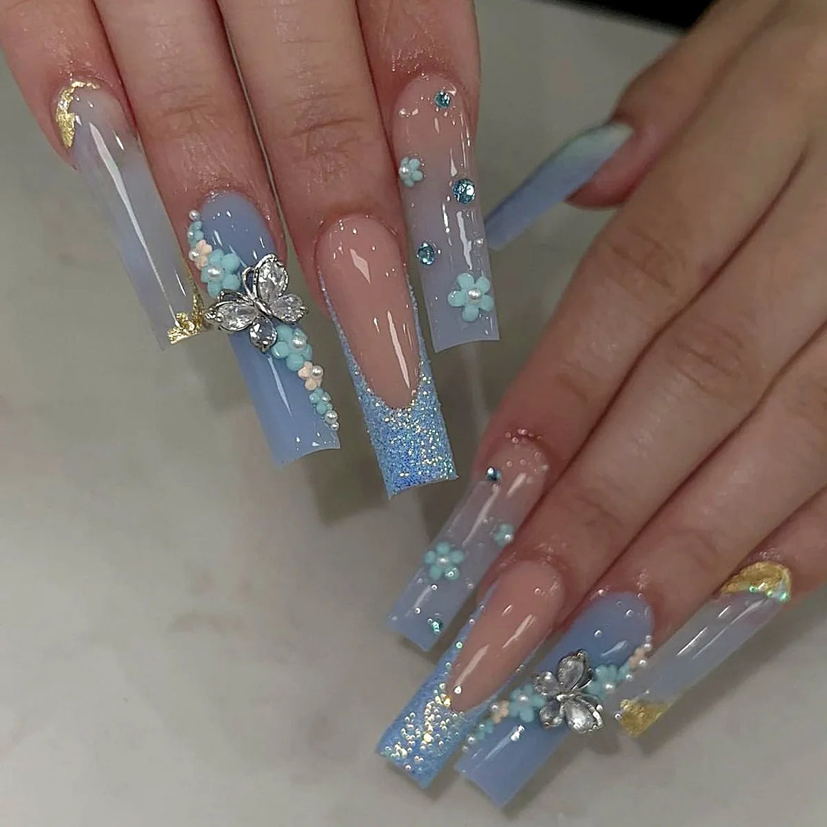 Kawaii Pink Bow Ballet Coffin Press-On Nails 🎀✨ - 24 Pcs Full Cover Magic!