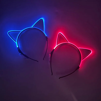 Kawaii LED Cat Ears Headband 🎀✨ | Colorful Glowing Hair Accessory for Cosplay & Parties 🎉💖