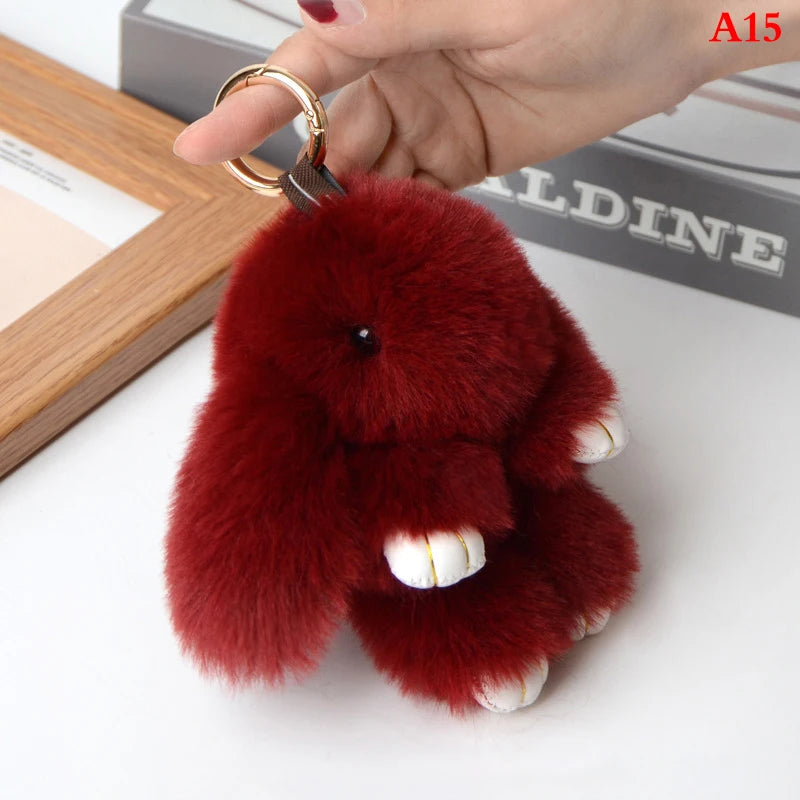 Fluffy Bunny Keychain 🐰✨ Adorable Pom Pom Charm for Bags & Keys! 🐇💖 - Pixie Quill