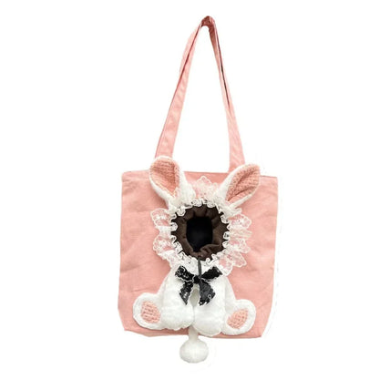 Kawaii Pet Carrier Bag 🐾✨ - Adorable Canvas Travel Sling for Cats & Dogs with Cozy Cushion 🐶💖