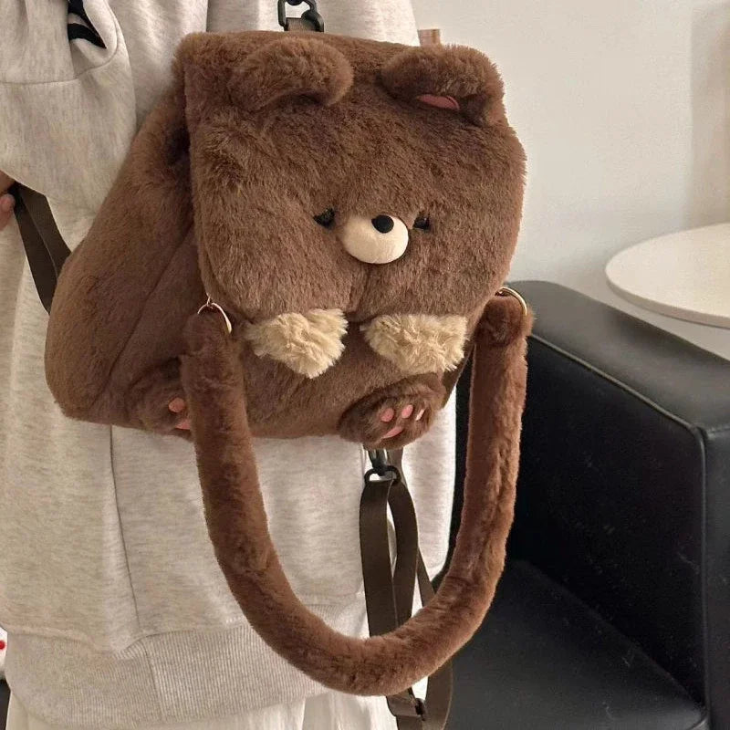 Bear-y Cute Plush Backpack 🎒💖 - Perfectly Playful School Companion! 🐻✨