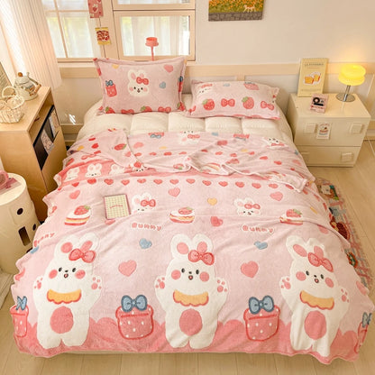 Cute Strawberry Dreams 🍓✨ Cozy Flannel Blanket for Kids - Perfect for Cuddles & Adventures! 🌟🛋️ - Pixie Quill