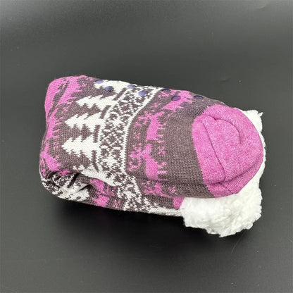 Fluffy Winter Socks For Women Warm Plush Non Slip Slipper Snowflake Gift ❄️🎁