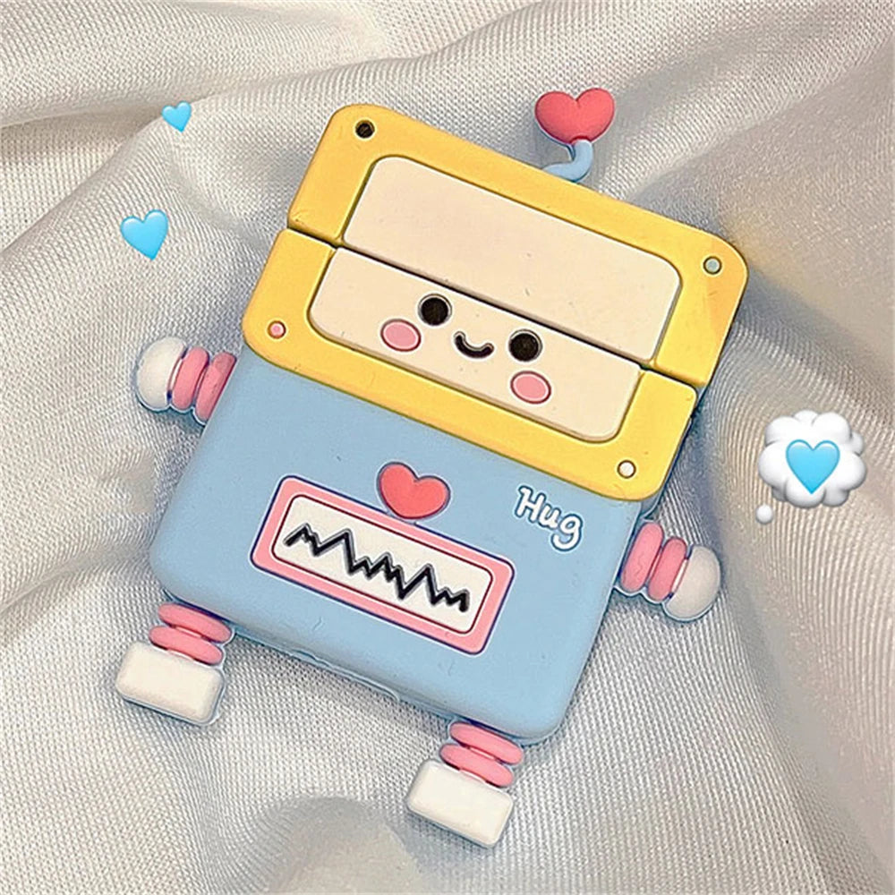 🥰 Adorable 3D Love Heart Robot Silicone Case for AirPods 💖 - Cute & Protective Cover for All Models! 🎧✨ - Pixie Quill