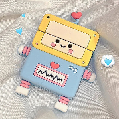 🥰 Adorable 3D Love Heart Robot Silicone Case for AirPods 💖 - Cute & Protective Cover for All Models! 🎧✨ - Pixie Quill