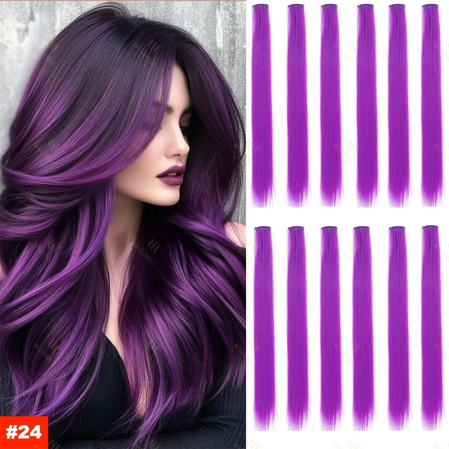 18 Color ClipIn Hair Extensions 22 Inch High Gloss Straight Wig For Women 💖