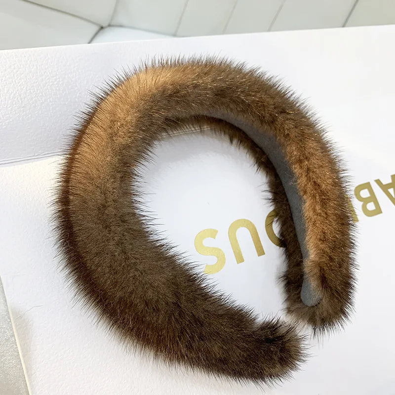 ✨ Kawaii Luxury 100% Real Mink Fur Headband 🎀 | Cozy Winter Hair Hoop for Stylish Ladies 🌟 | Perfect Furry Gift! 🎁