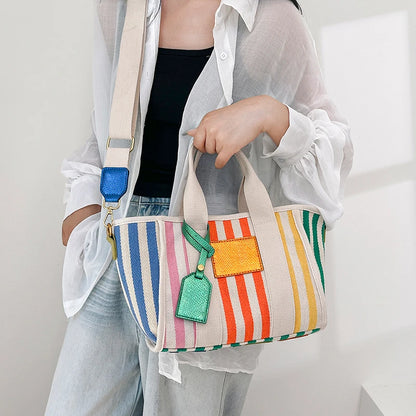 Kawaii Canvas Tote Bag 🎀✨ | Cute & Spacious Luxury Shoulder Handbag for Trendy Women 👜🌈