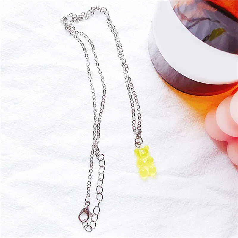 Kawaii Rainbow Candy Bear Bracelet 🍬🌈 - Colorful Hip Hop Jelly Accessory for Girls!