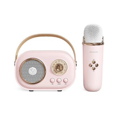Kawaii Bluetooth Speaker 🎶 with Wireless Microphone 🎤 | Fun Karaoke 🎤 TF Card & FM Play | Perfect for Kids' Birthday Parties 🎉 | HIFI Bass & Handsfree Calling 💖