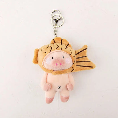 Kawaii Shiba-Inu Taiyaki Plush Keychain 🎀🐶 | Adorable Akita Inu & Husky Backpack Charm | Cute Stuffed Toy Gift for Kids! 🎁✨