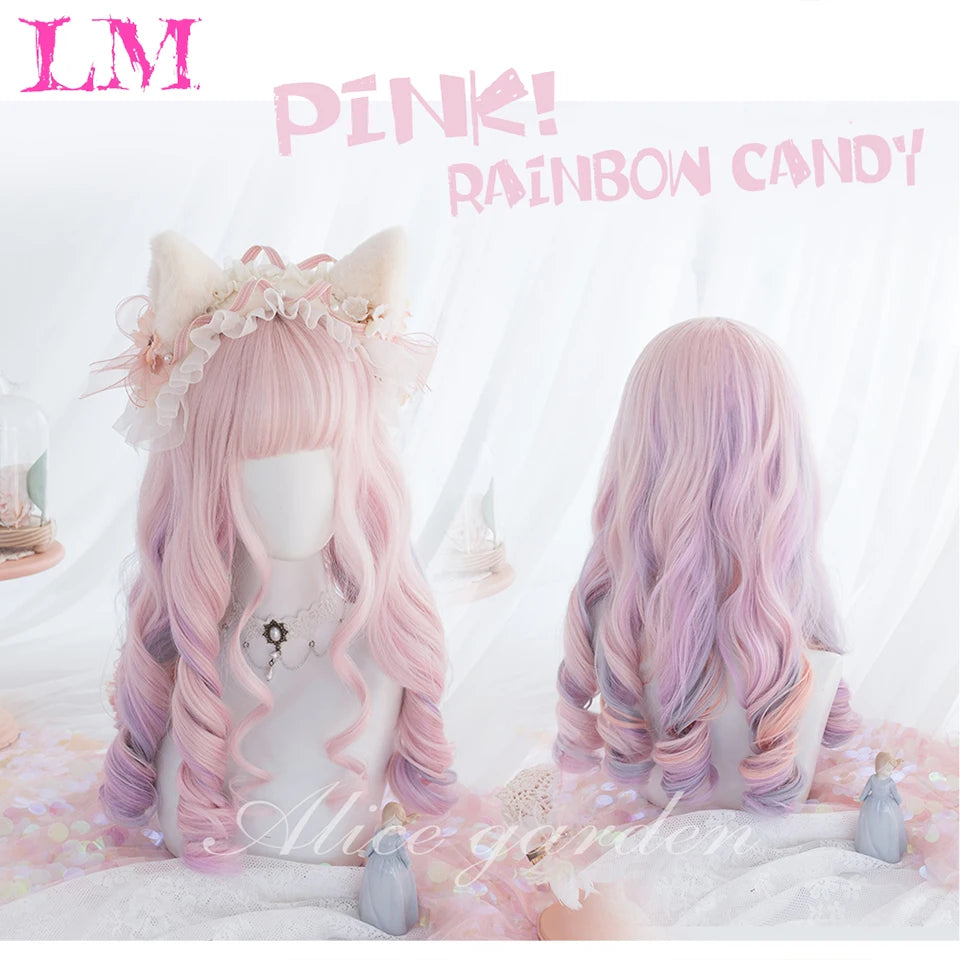 Kawaii Ombre Pink Wavy Wig 💖✨ | Heat Resistant Hair for Cosplay & Daily Fun! 🎀🌸