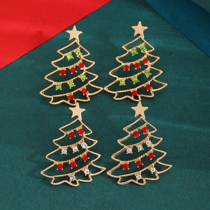 Cute Christmas Tree Zirconia Stud Earrings For Women Holiday Gift 🎄✨