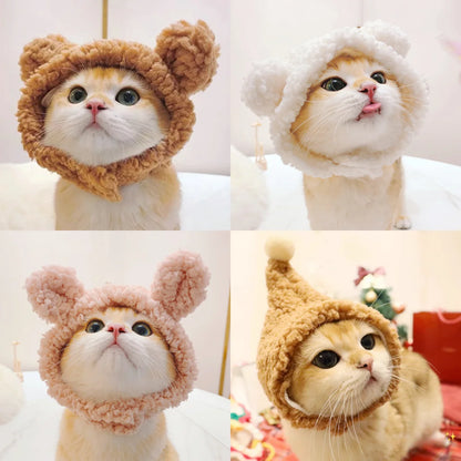 Adorable Feline Fantasy 🐾💖 Bear Plush Pet Hat for Purrfect Cosplay Fun!
