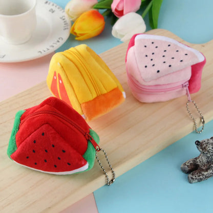 🍉🍊Adorable Fruit Plush Coin Pouch - Mini Wallet for Sweeties! 💖✨