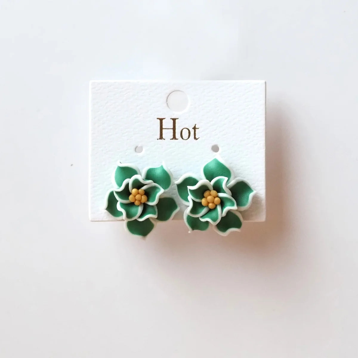 Trendy Handmade Polymer Clay Flower Earrings, 3D Floral Studs for Women,Lightweight Boho Statement Jewelry, Chic Gift