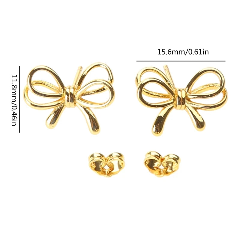 Kawaii Bowknot Hoop Earrings 🎀✨ Cute Ear Piercing Jewelry for Trendy Fashionistas!