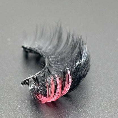 ✨ Kawaii Glitter Ombre 20MM Mink Lashes 🌈 | Dramatic & Colorful Fake Eyelashes 💖