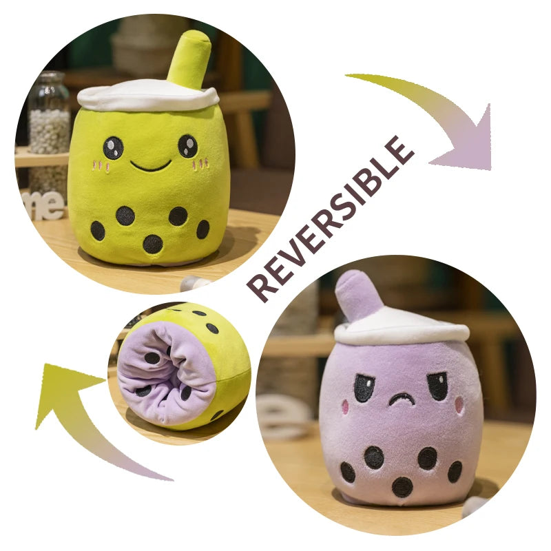 💖 Boba Buddy Plushie 🍵✨ Reversible Cuddle Toy with Secret Pouch! 🎈 - Pixie Quill