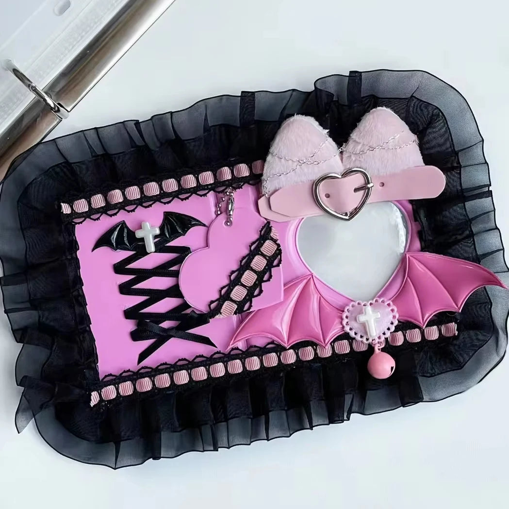 Pastel Kpop Photocard Binder With Ribbon Holder Keychain 🎀 Cute School Supplies
