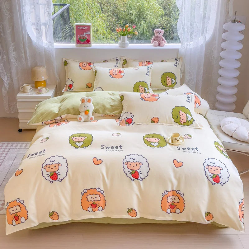 Charming Strawberry Dreamland Duvet Set 🍓✨ Cozy Kawaii Bedding for Sweet Sleep!