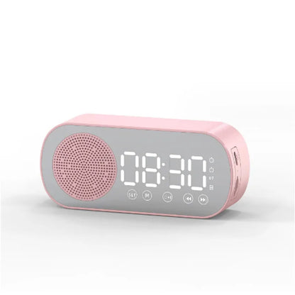 Cute LED Mirror Alarm Clock & Bluetooth Speaker 🎶✨ | Multifunctional Kawaii Music Player with FM Radio & Subwoofer 💖