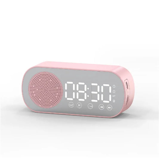 Cute LED Mirror Alarm Clock & Bluetooth Speaker 🎶✨ | Multifunctional Kawaii Music Player with FM Radio & Subwoofer 💖