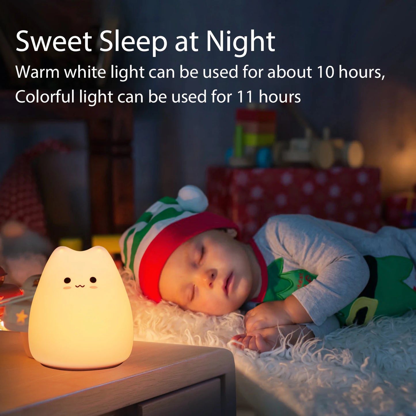 Whimsical Kawaii Cat Color-Changing Night Lamp 🌈✨ - Adorable Bedside Buddy for Dreamy Nights! 🐾💖