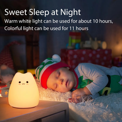Whimsical Kawaii Cat Color-Changing Night Lamp 🌈✨ - Adorable Bedside Buddy for Dreamy Nights! 🐾💖