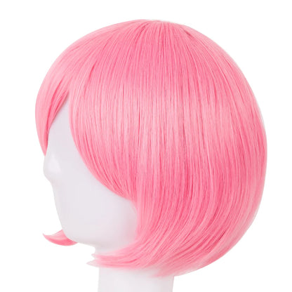 Kawaii Pink Wavy Wig 💖✨ | Fei-Show Synthetic Heat Resistant Short Bob for Cosplay & Halloween 🎃👩‍🎤