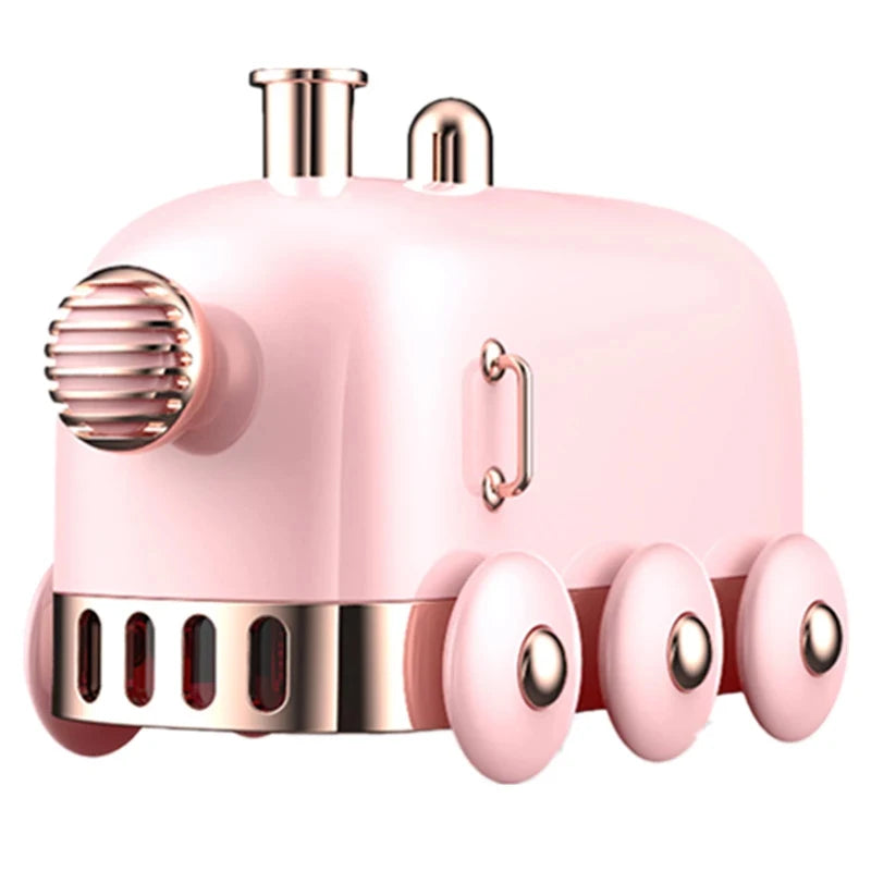 Kawaii Mini Train Ultrasonic Humidifier 🌈✨ | 300ml Retro Aroma Diffuser for Home & Office 🌸💧