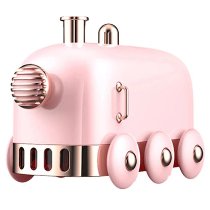 Kawaii Mini Train Ultrasonic Humidifier 🌈✨ | 300ml Retro Aroma Diffuser for Home & Office 🌸💧