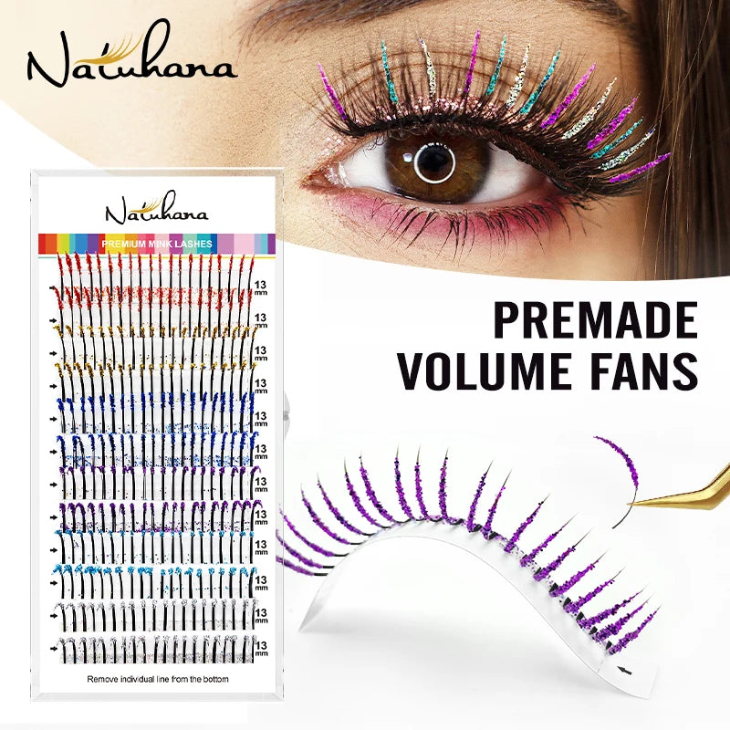 ✨ Kawaii DIY Glitter Lash Extensions 🎉 | Colorful Faux Mink for Festive Fun! 🌈