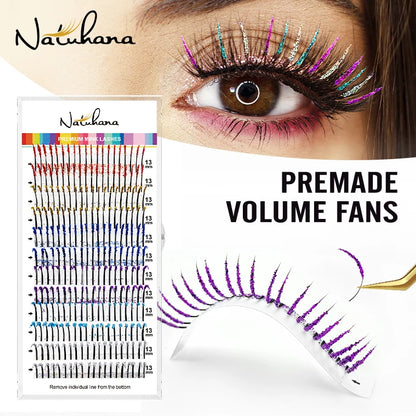 ✨ Kawaii DIY Glitter Lash Extensions 🎉 | Colorful Faux Mink for Festive Fun! 🌈